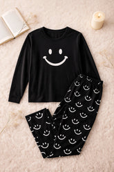 BLACK SMILEY FACE STYLE NIGHTWEAR