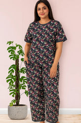 VELVET GARDEN BLACK FLORAL NIGHTWEAR