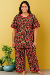 SAFFRON RED FLORAL NIGHTWEAR