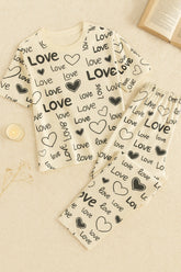 WHITE LOVE PRINTED SHIRT & TROUSER