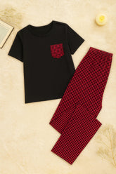 Black and Red Check Style