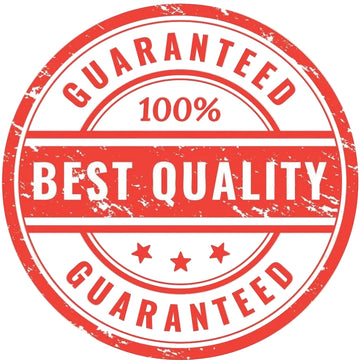A circular red stamp-style graphic with distressed texture and the words 'GUARANTEED 100% BEST QUALITY' on a white background.