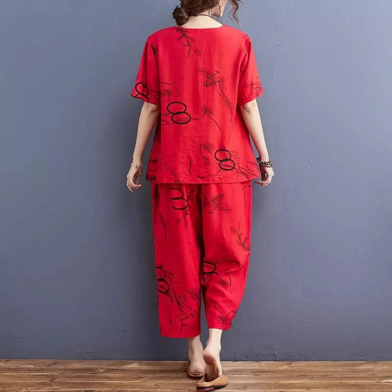 Red Ring Printed Nightwear