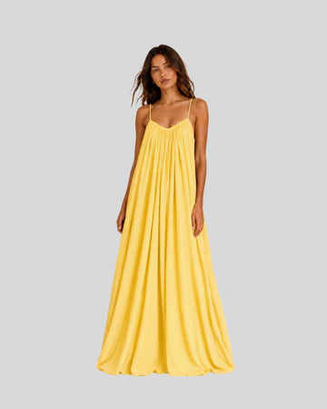 Back Flow Maxi Dress - Yellow