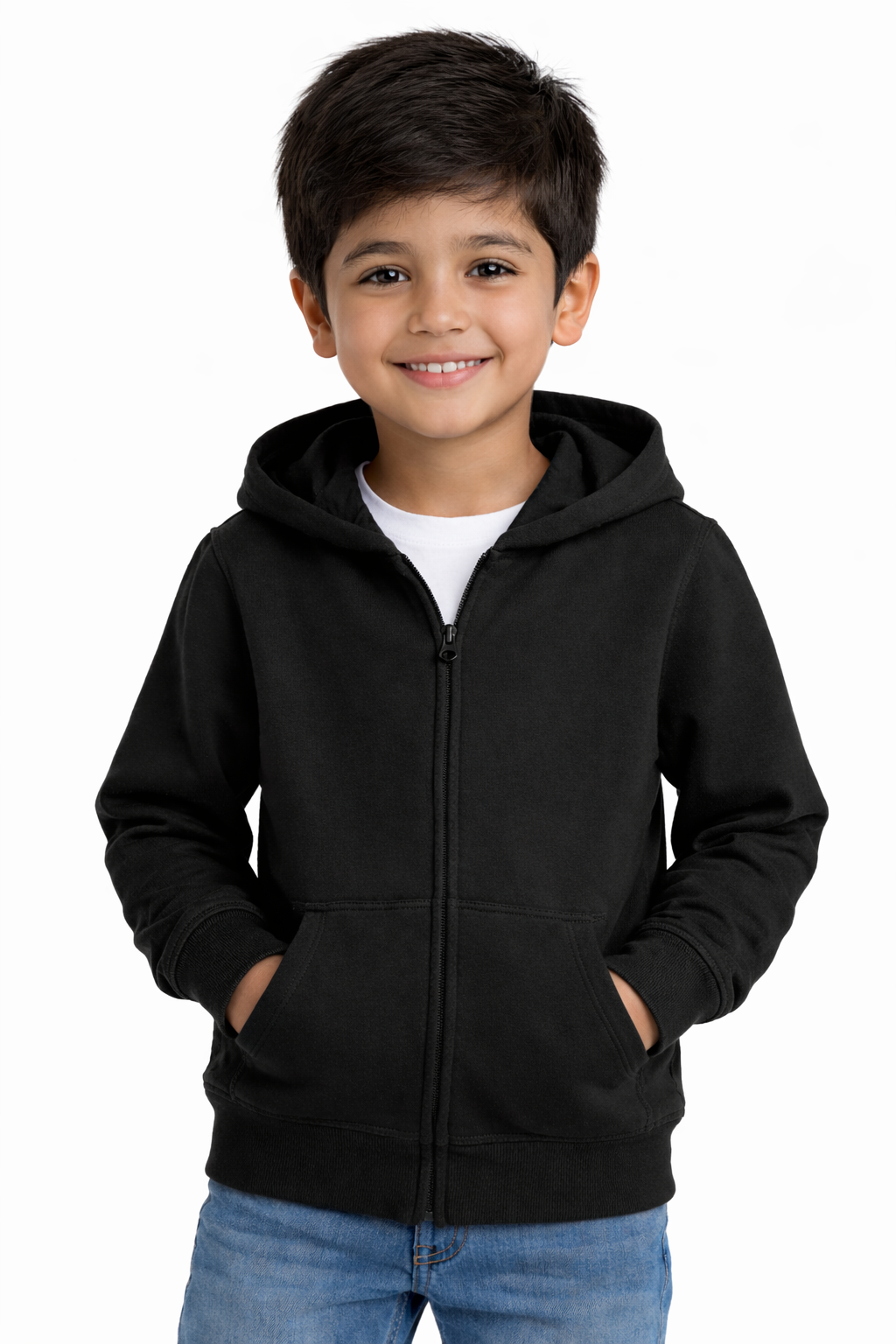 Kid Zipper Hoodie – Black