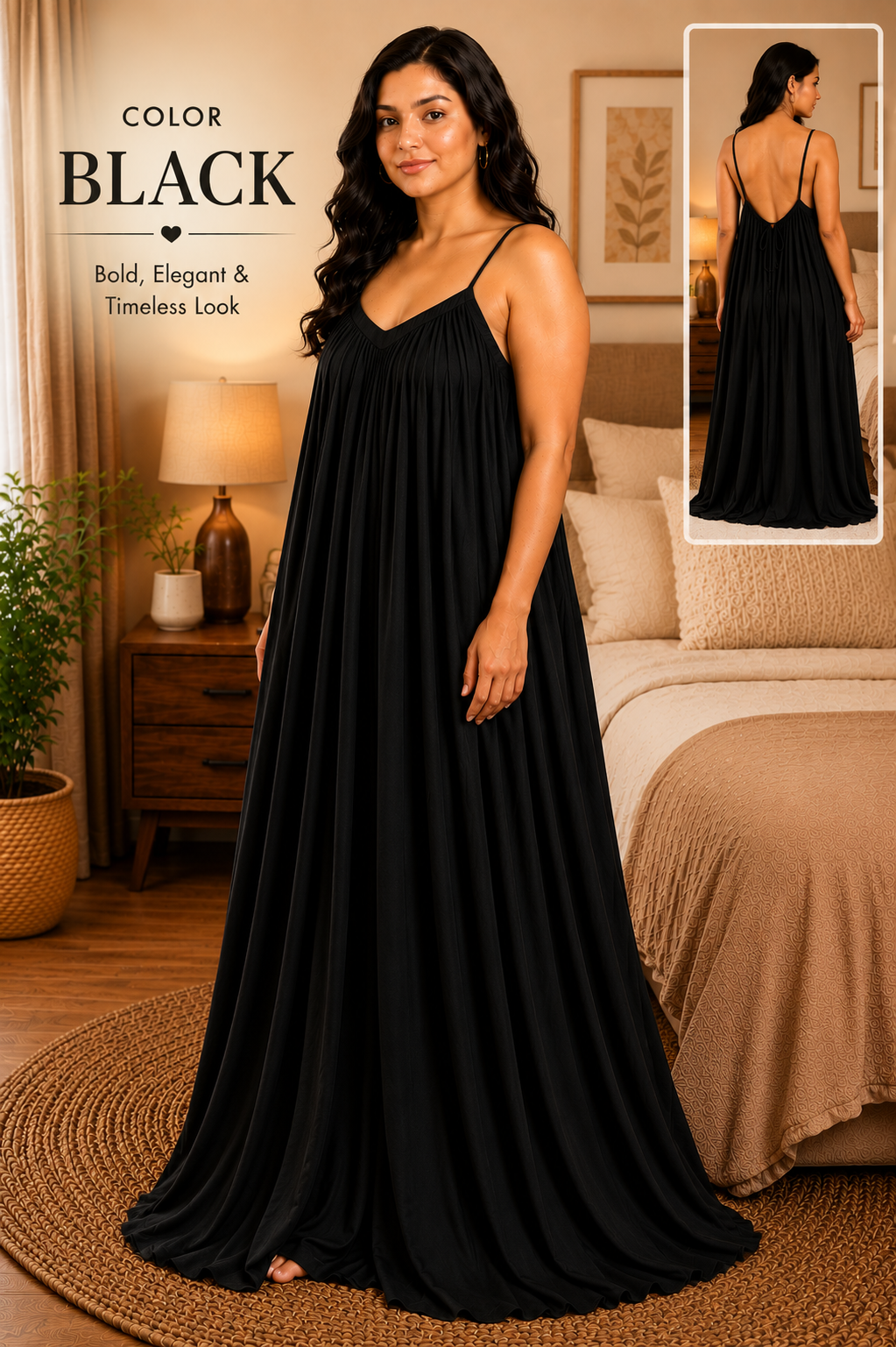 Black Flowy Maxi Dress