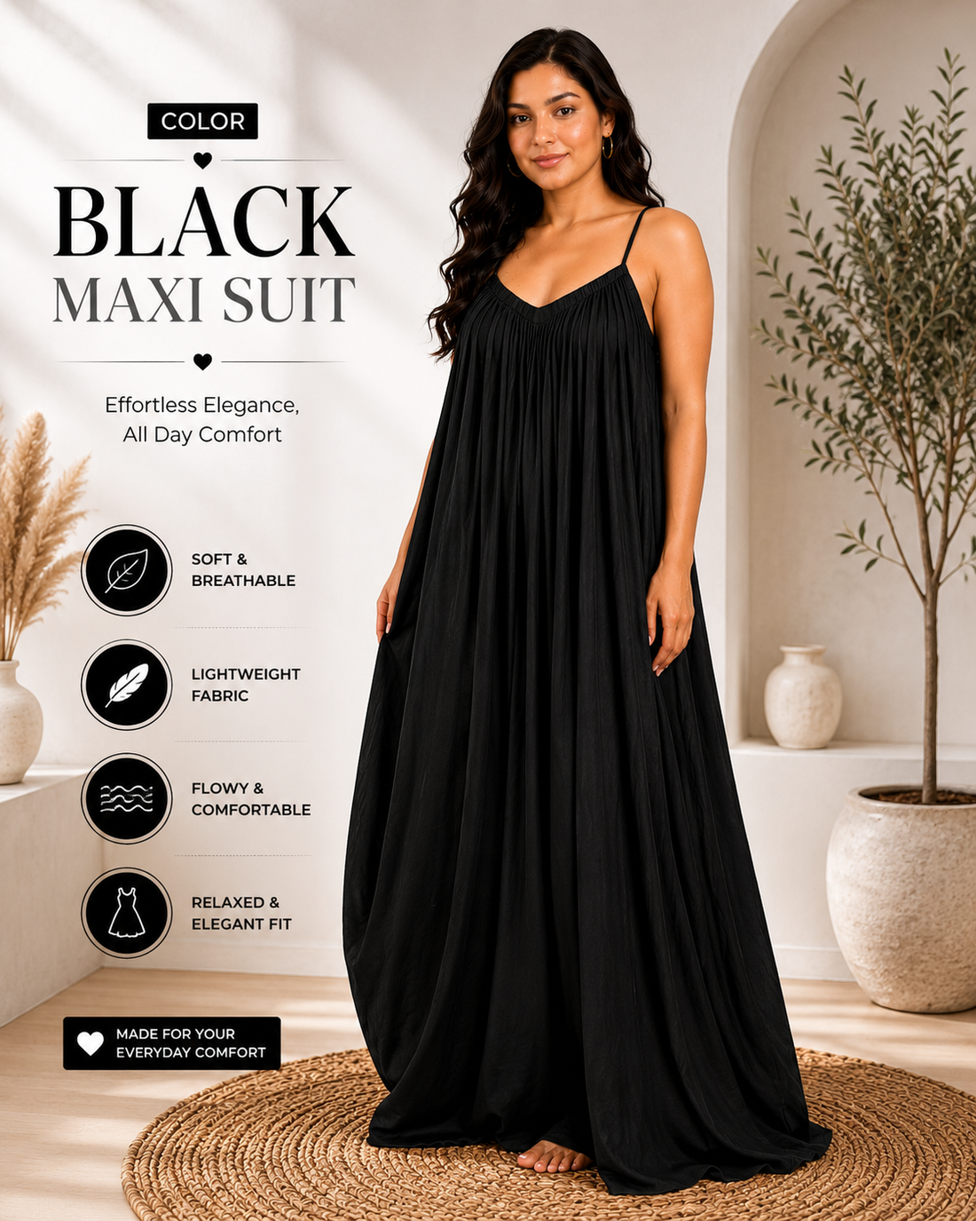 Black Flowy Maxi Dress