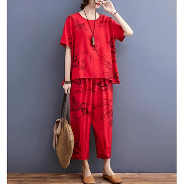 Red Ring Printed Nightwear