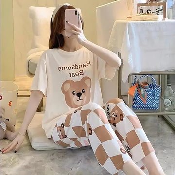 Handsome Bear Printed Nightwear