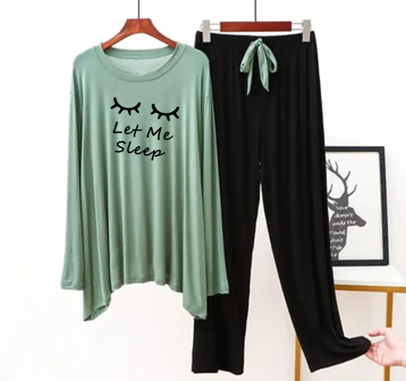 Helnay Let Me Sleep T-Shirt with Black Pajama