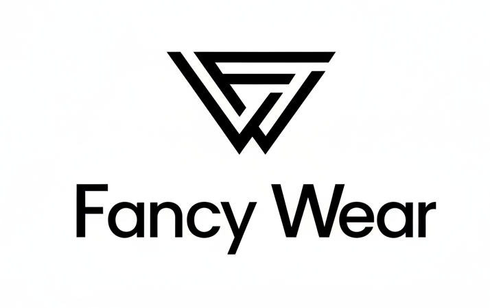 Black logo of 'Fancy Wear' on a white background