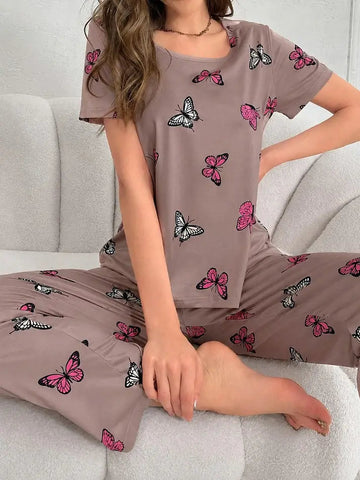 Monach Nightgown with Butterfly Print