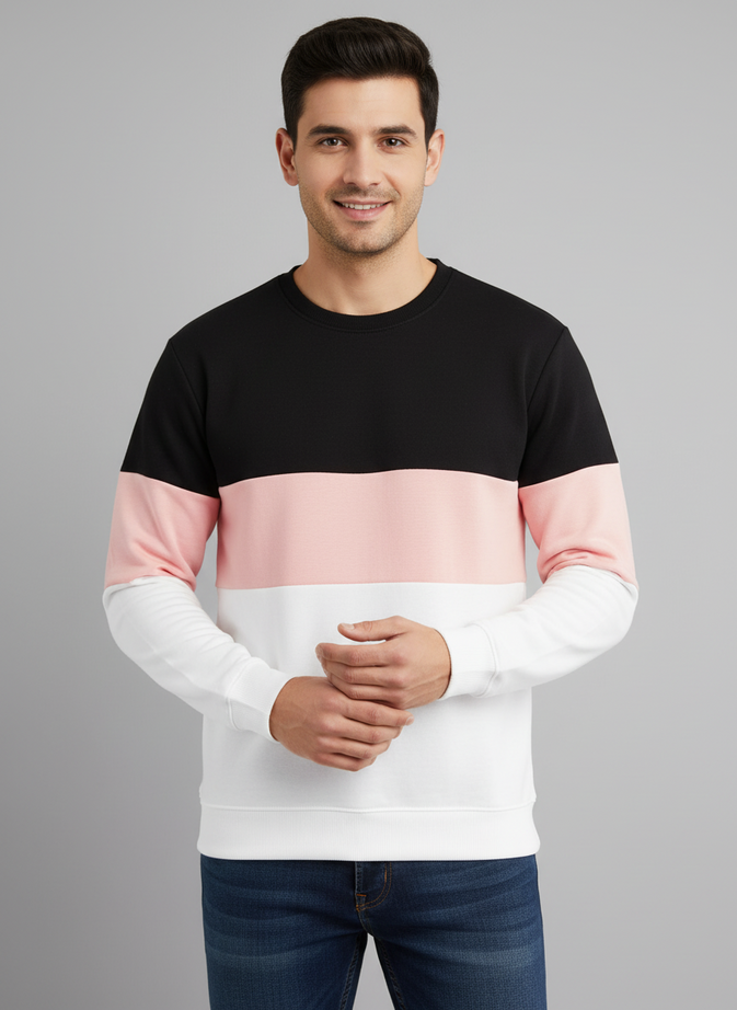 Black Pink and White Block Unisex Sweatshirt