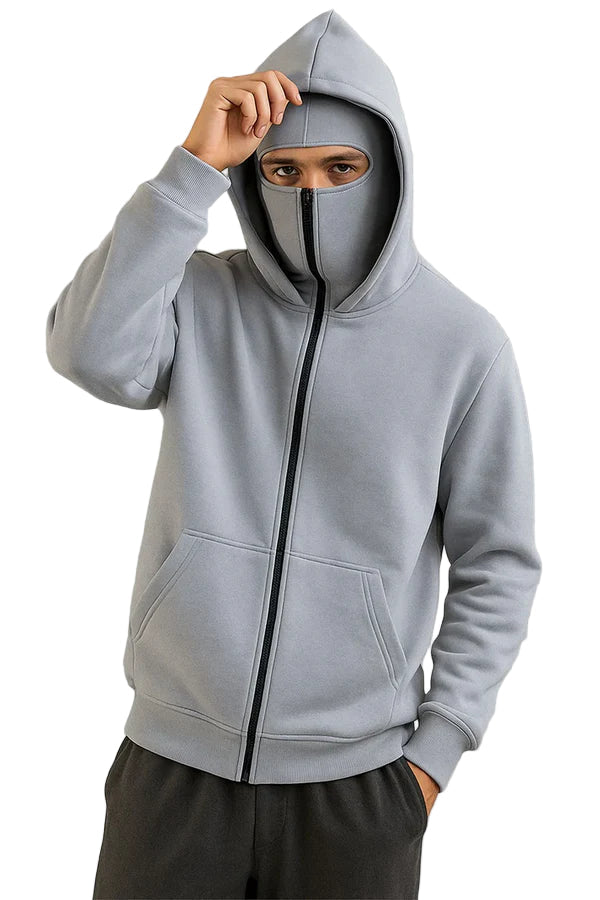 Grey Ninja Zipper Hoodie