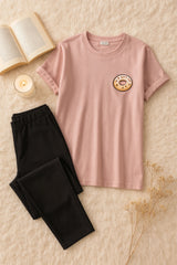 PINK DONUT & BLACK TROUSER NIGHTWEAR