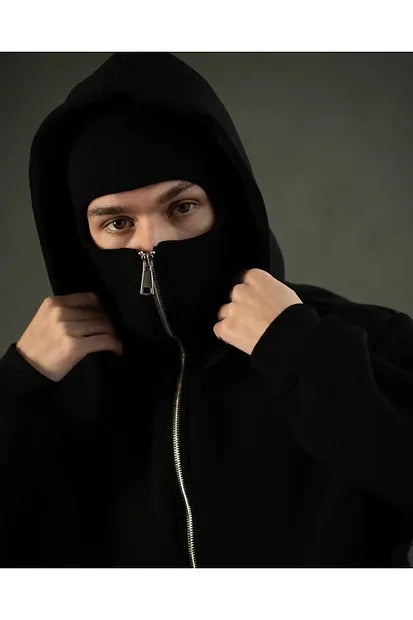 Black Ninja Zipper Hoodie