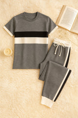 GRAY BLACK & WHITE GYM SUIT