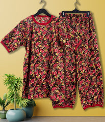 SAFFRON RED FLORAL NIGHTWEAR