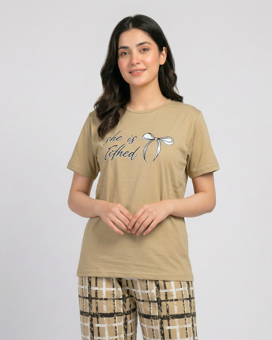 She is Cothed Printed Nightwear