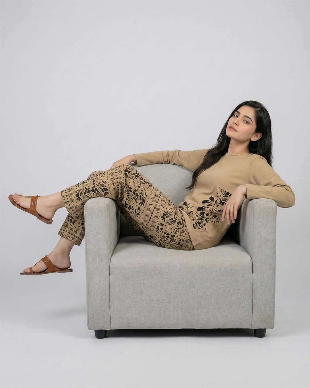 Skin Leaves Printed Nightwear