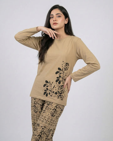Skin Leaves Printed Nightwear