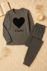 BLACK GRAY HEART NIGHTWEAR