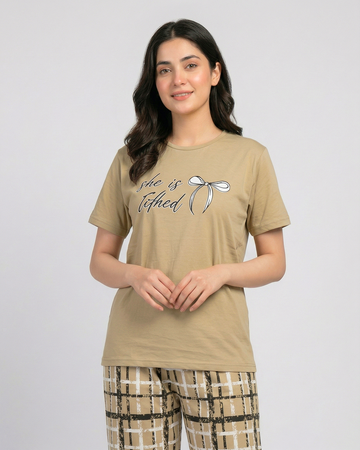 She is Cothed Printed Nightwear