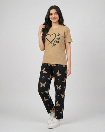 Heart and Butterfly Printed Nightwear