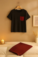 Black and Red Check Style