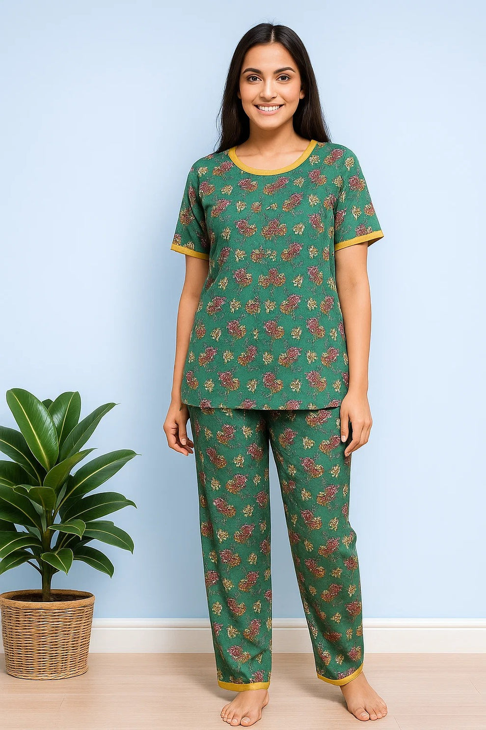 SEA GREEN FLORAL NIGHTWEAR