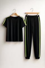 BLACK GREEN GYM SUIT
