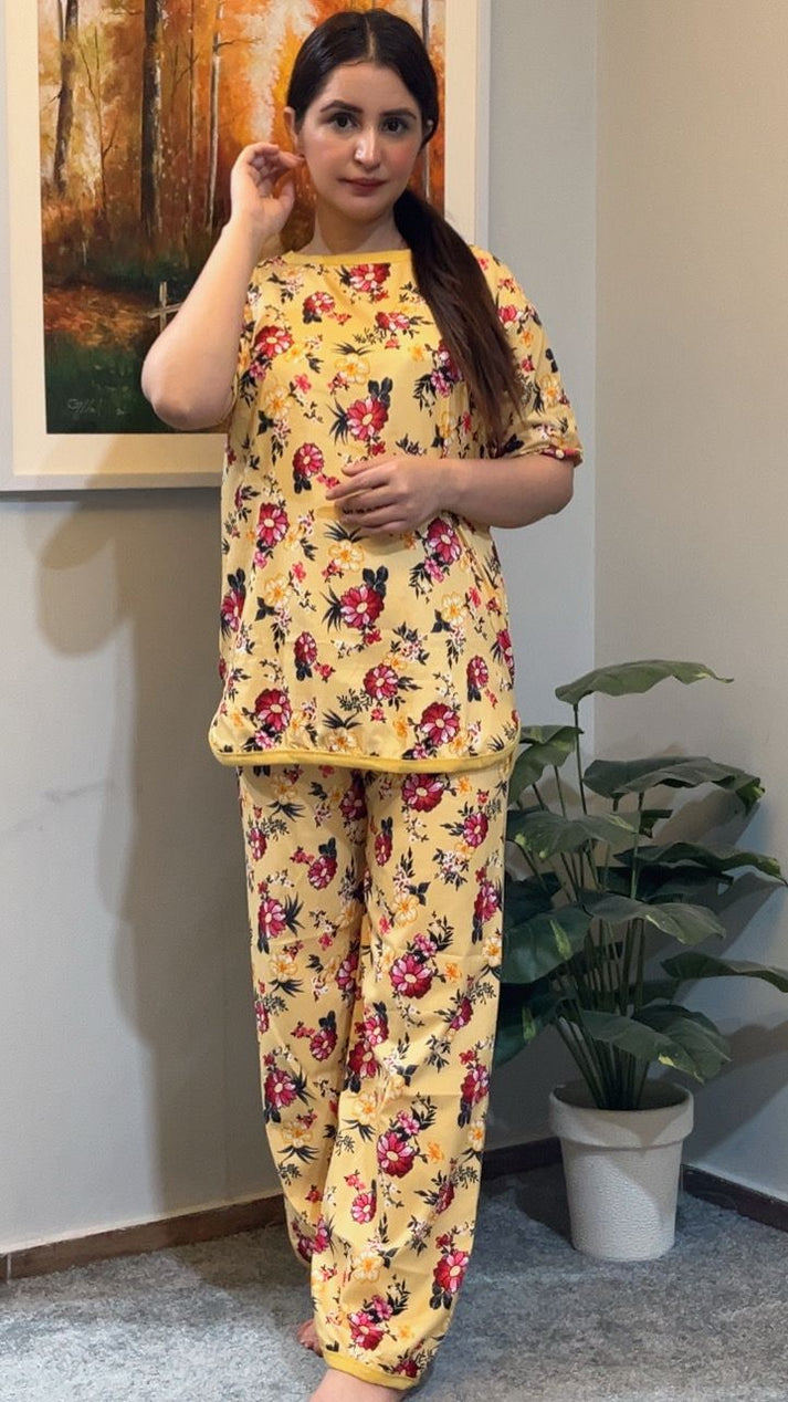 GOLDEN BLOOM FLORAL NIGHTWEAR