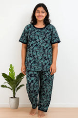 BLACK TEAL FLORAL NIGHTWEAR