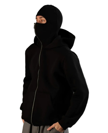Black Ninja Zipper Hoodie